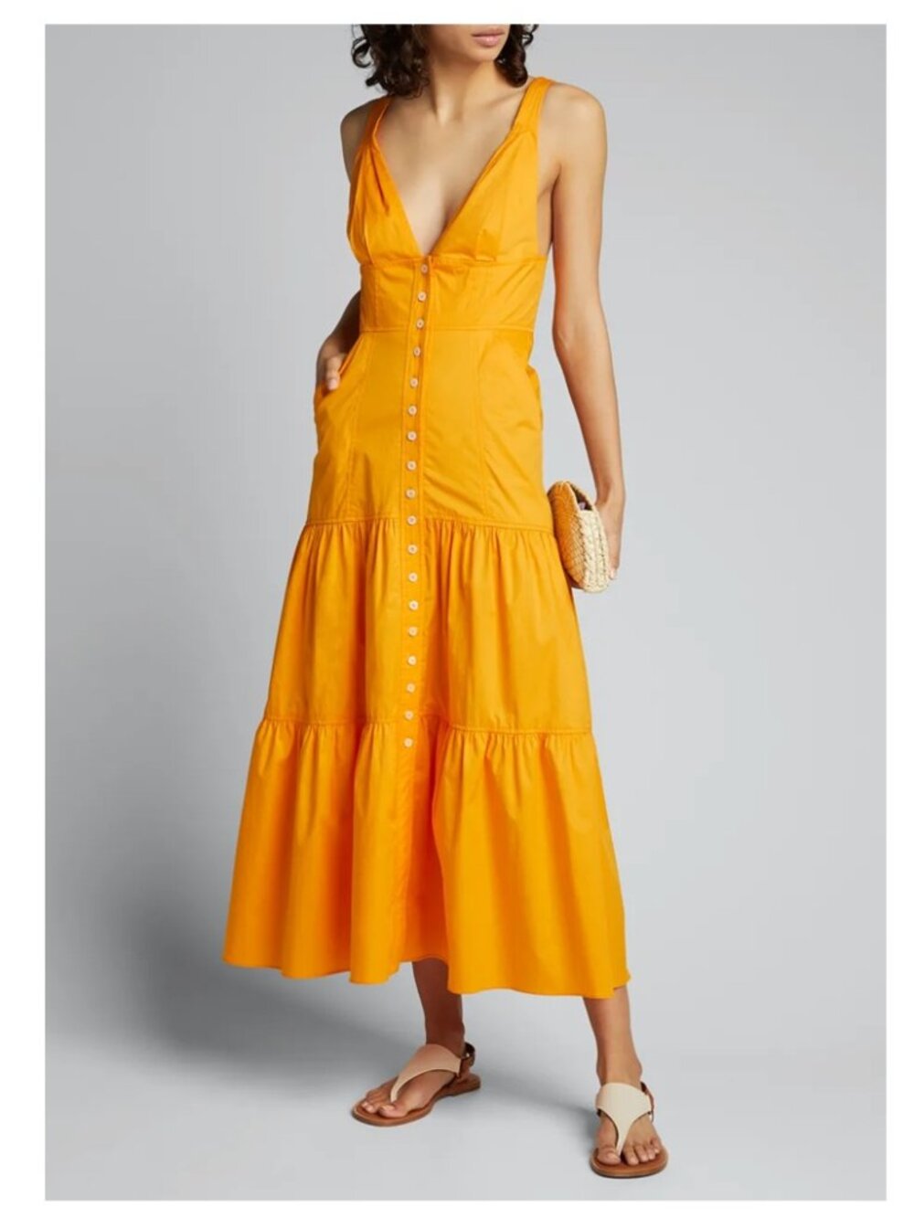 A.L.C. Jordyn Tiered Midi Dress Sz 0 $495